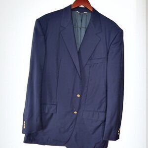 Men's Francesco Smalto Navy Blazer with Gold Buttons - Size 50 (Italian)